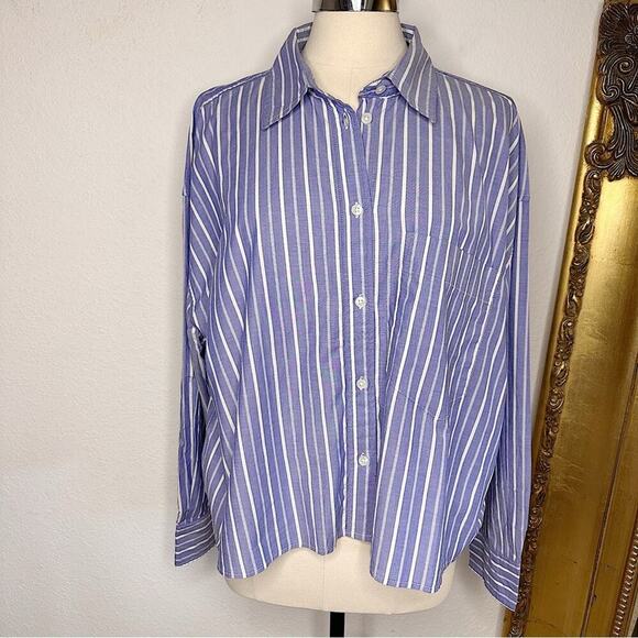 NWT Banana Republic Factory Cotton Stripe Button Front Popover Size XXL - Picture 8 of 8
